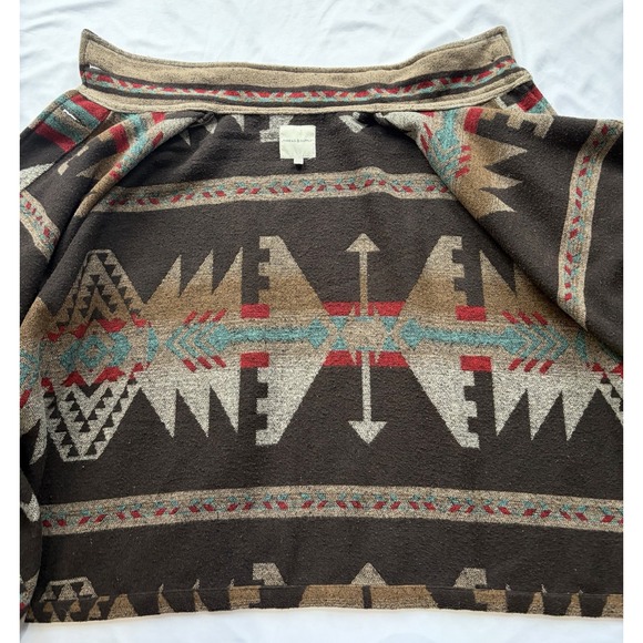 Thread & Supply Womens Multicolor Southwestern Aztec Poncho Shawl XS/S - Picture 7 of 7